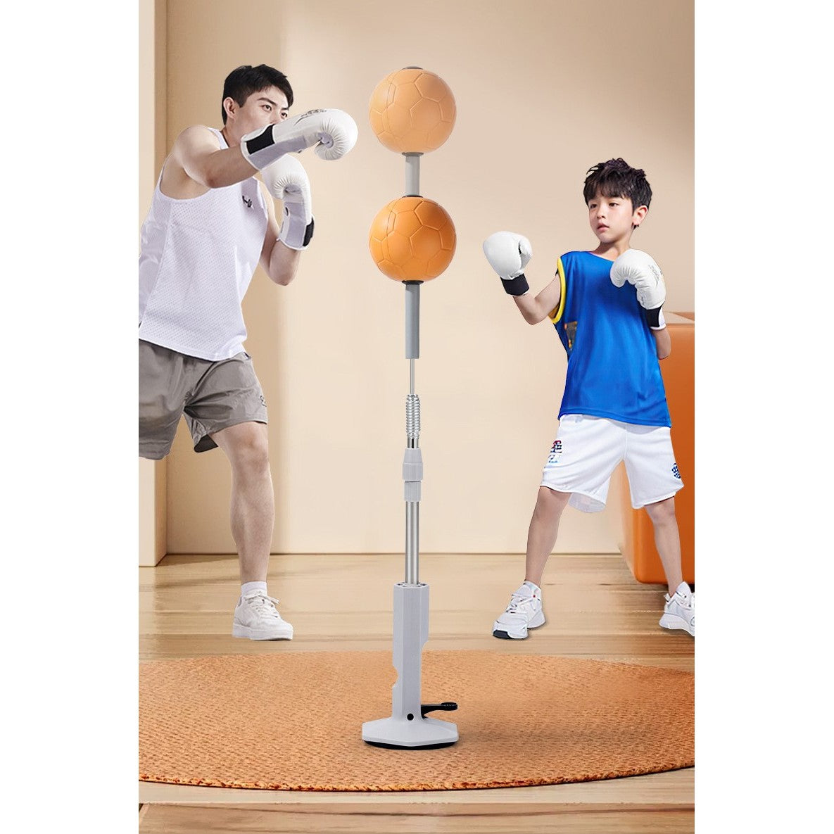 Set de Box cu Minge, cu Ventuza de Prindere, Extensibil, Inaltime Reglabila 130-152 cm, Minge de 11 cm
