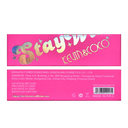 Set 4 Bucati Ruj de Buze, KEVIN & COCO, Stay Wild, Lip Stick, 8 x 2.3 x 2.3 cm