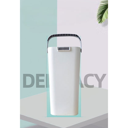 Set de Curatenie, selexmo, Mop si Galeata, Capacitate 5.7 l, 4 Rezerve Microfibra Incluse, Plastic, Utilizare Umeda/Uscata, Stoarcere Fara Maini, Albastru/Alb