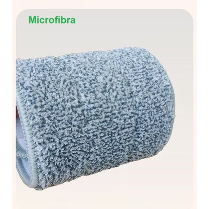 Set de Curatenie, selexmo, Mop si Galeata, Capacitate 5.7 l, 4 Rezerve Microfibra Incluse, Plastic, Utilizare Umeda/Uscata, Stoarcere Fara Maini, Albastru/Alb