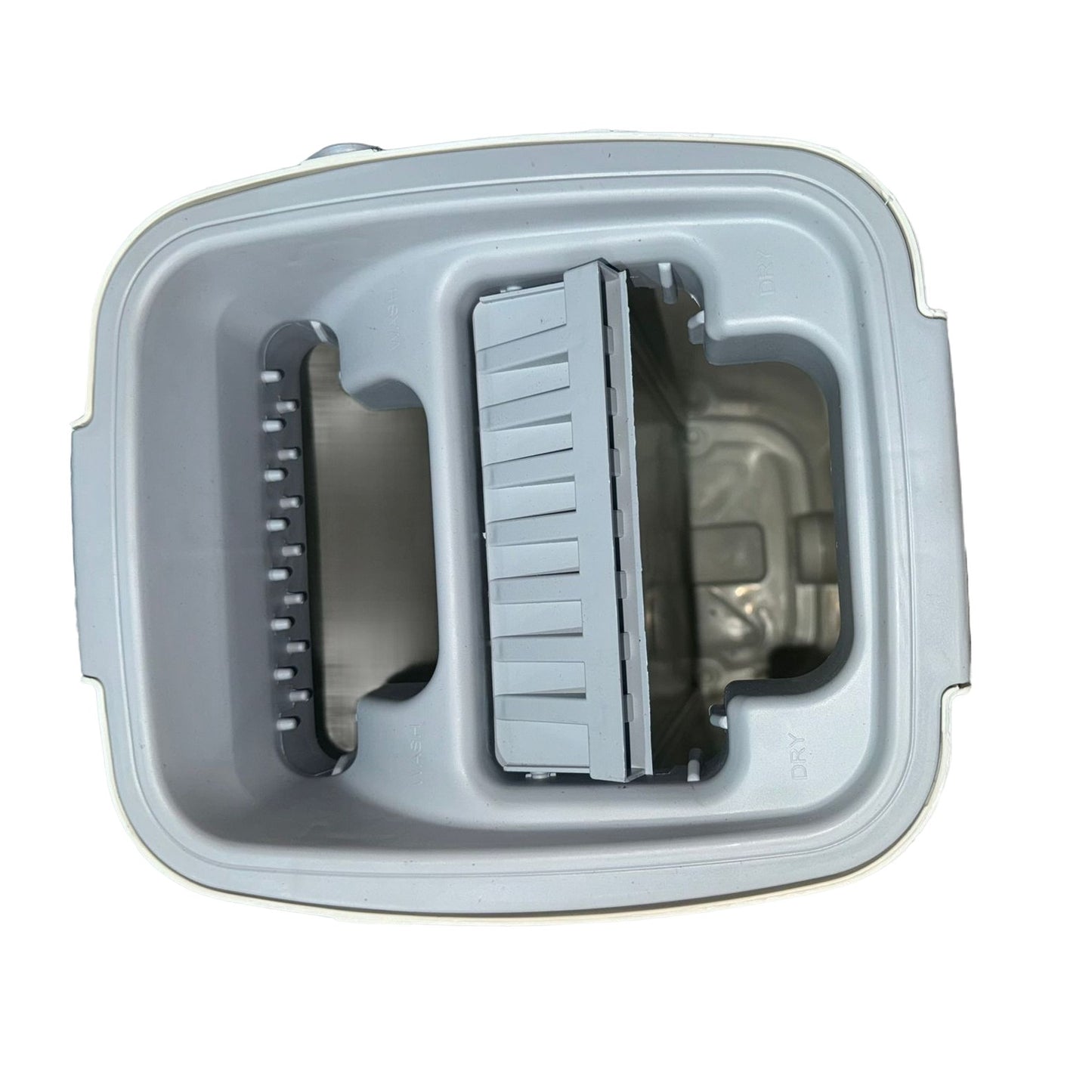 Set de Curatenie, selexmo, Mop si Galeata, Capacitate 5.7 l, 4 Rezerve Microfibra Incluse, Plastic, Utilizare Umeda/Uscata, Stoarcere Fara Maini, Albastru/Alb