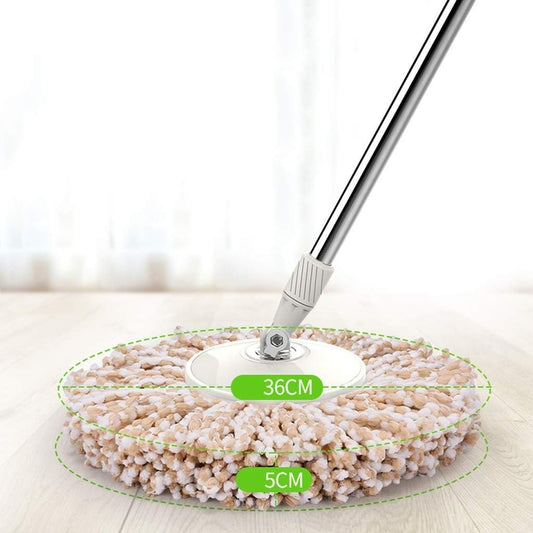 Set Galeata si Mop Rotativ 360°, Cu Dubla Actiune Centrifuga, Pentru Uz Casnic, Maner din Otel Inoxidabil Telescopic, 2 Capte din Bumbac, 46x27x29 cm, Roz