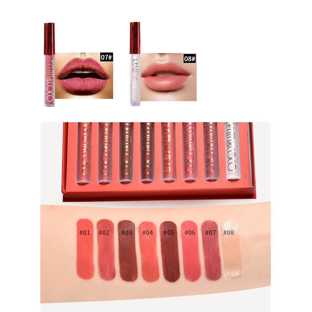 Set 8 rujuri mate, rezistente la transfer, Kevin&Coco, 2.5 ml