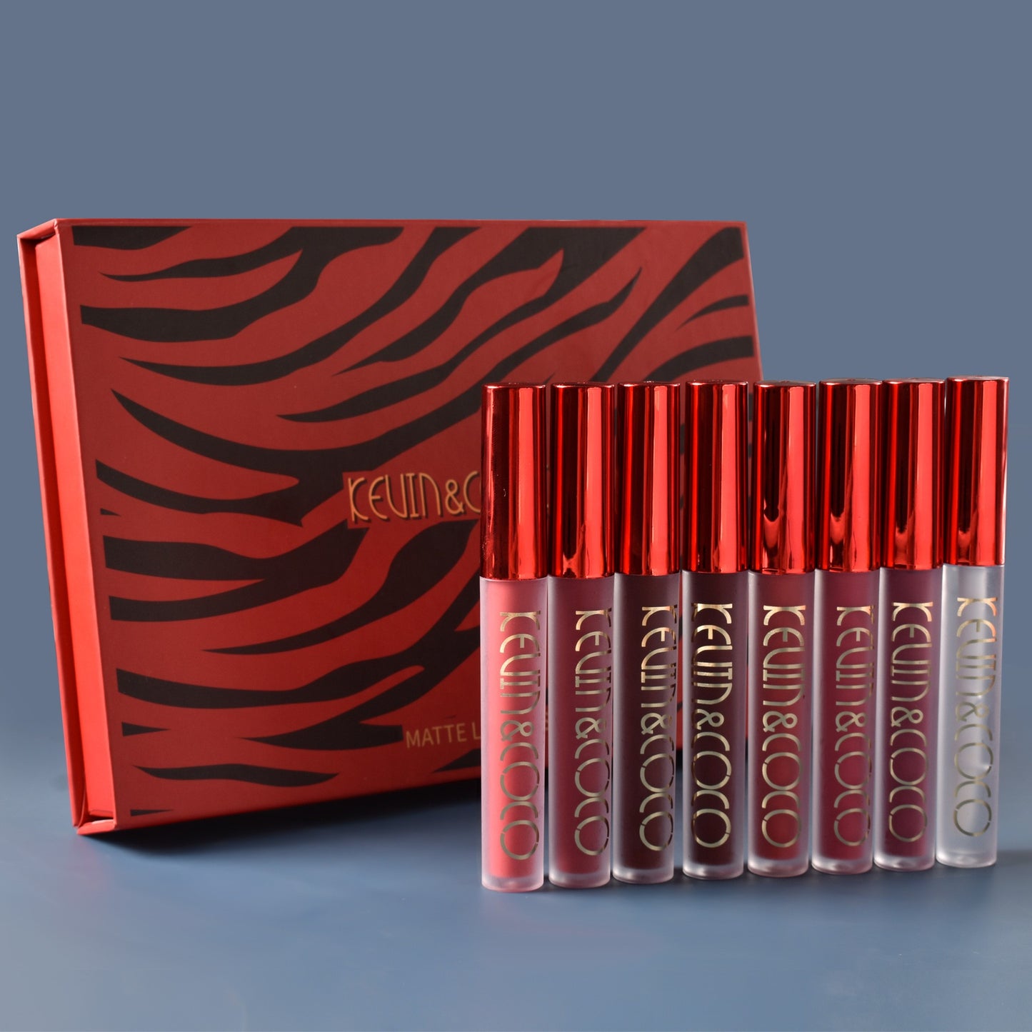 Set 8 rujuri mate, rezistente la transfer, Kevin&Coco, 2.5 ml