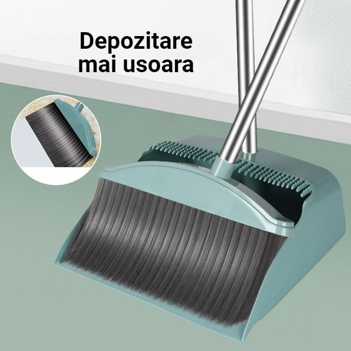Set matura, faras cu coada si matura silicon, selexmo, Pentru uz casnic, Plastic/Otel, Albastru deschis, 90 x 72 x 100 cm