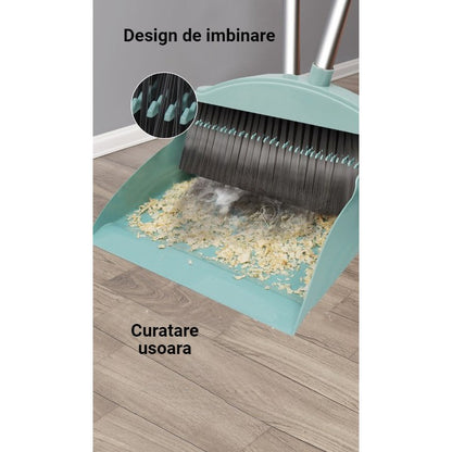 Set matura, faras cu coada si matura silicon, selexmo, Pentru uz casnic, Plastic/Otel, Albastru deschis, 90 x 72 x 100 cm