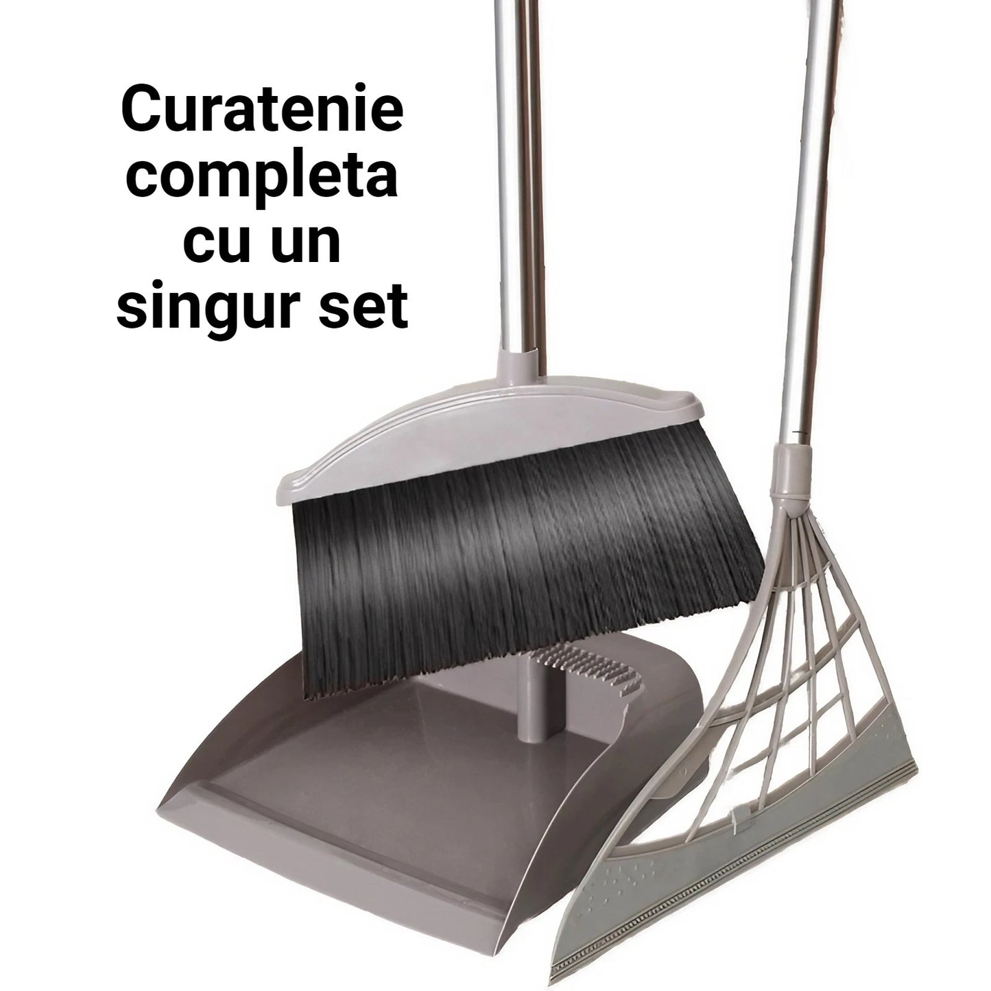 Set matura, faras cu coada si matura silicon, selexmo, Pentru uz casnic, Plastic/Otel, Gri, 90 x 72 x 100 cm