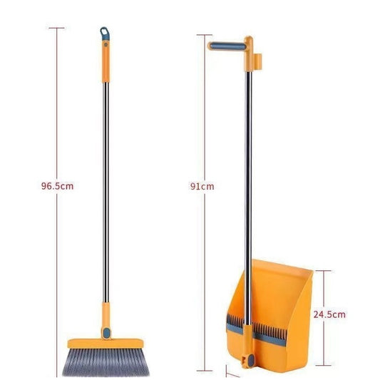 Set Matura si Faras cu Coada Detasabila, selexmo, cu Dinti de Pieptene pentru Curatare Matura, rotativ, pliabil, Otel inoxidabil si Polipropilena, portocaliu