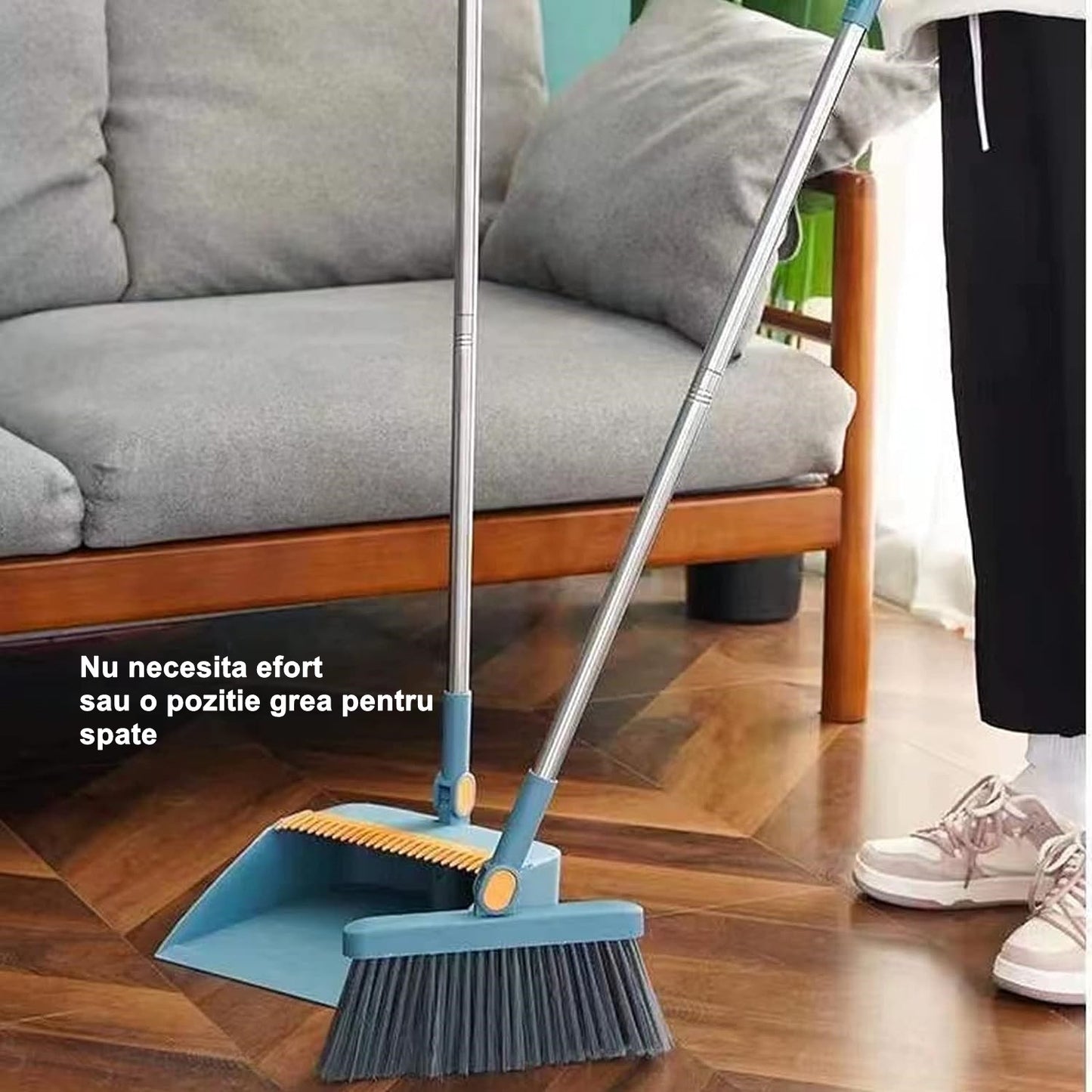 Set Matura si Faras cu Coada selexmo, cu Dinti de Pieptene pentru Curatare Matura, rotativ, pliabil, detasabil, Otel inoxidabil si Polipropilena, albastru