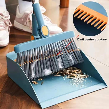 Set Matura si Faras cu Coada selexmo, cu Dinti de Pieptene pentru Curatare Matura, rotativ, pliabil, detasabil, Otel inoxidabil si Polipropilena, albastru