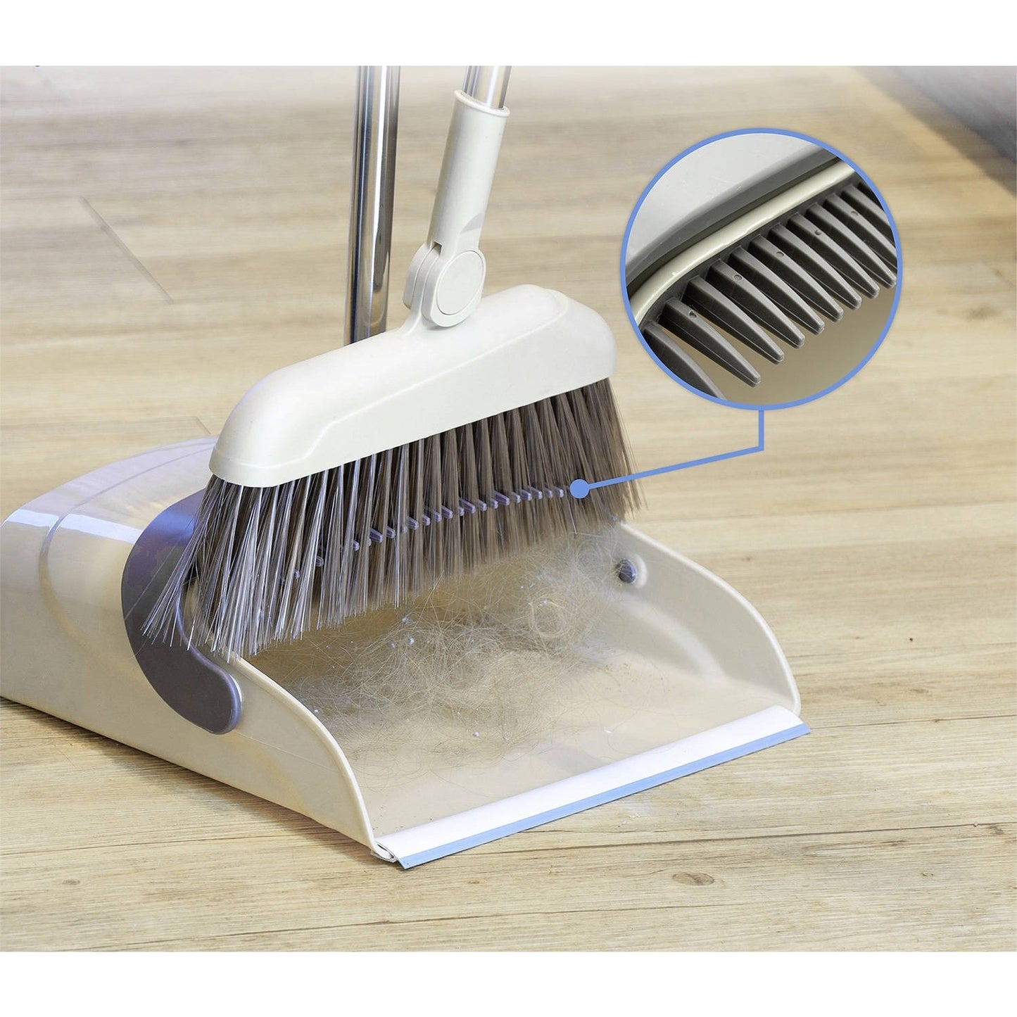 Set matura si faras cu coada, selexmo, Pentru uz casnic, Plastic/Otel, Maro/Bej, Depozitare verticala, 26x25.5x83 cm