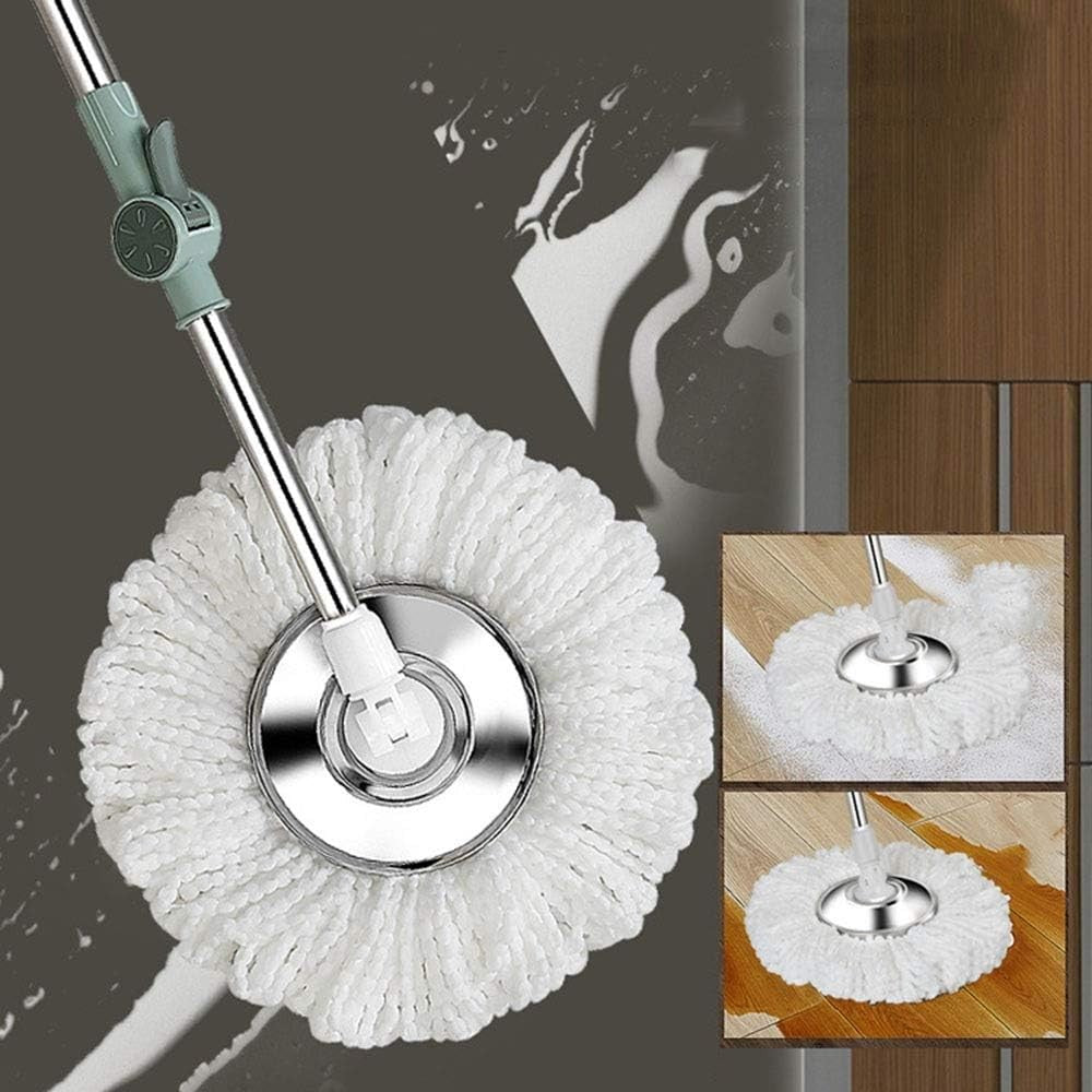 Set mop rotativ cu galeata selexmo, material plastic si microfibra, o rezerva inclusa, rezistent, cu dop scurgere, vas detasabil, orificiu pentru solutie, pentru interior, capacitate 8 l, verde