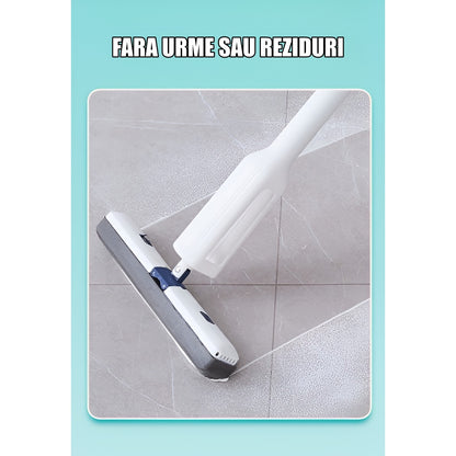 Set Mop Telescopic cu Galeata Pliabila, selexmo, Gri, 32 cm, Maner Reglabil 140 cm, Sistem de Stoarcere Usor si Eficient