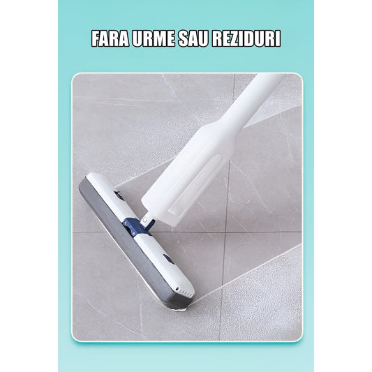 Set Mop Telescopic cu Galeata Pliabila, selexmo, Gri, 32 cm, Maner Reglabil 140 cm, Sistem de Stoarcere Usor si Eficient