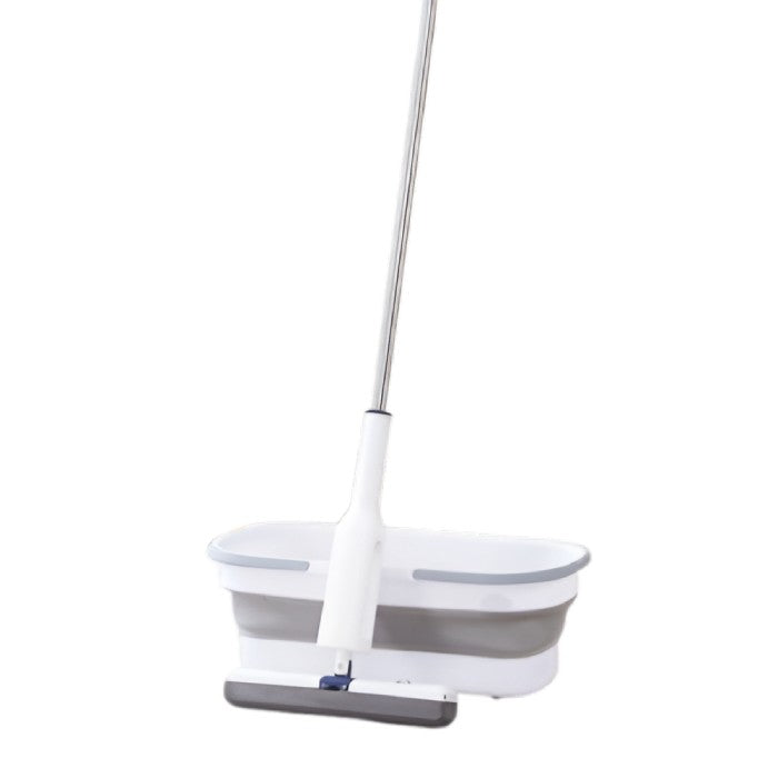 Set Mop Telescopic cu Galeata Pliabila, selexmo, Gri, 32 cm, Maner Reglabil 140 cm, Sistem de Stoarcere Usor si Eficient