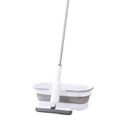 Set Mop Telescopic cu Galeata Pliabila, selexmo, Gri, 32 cm, Maner Reglabil 140 cm, Sistem de Stoarcere Usor si Eficient