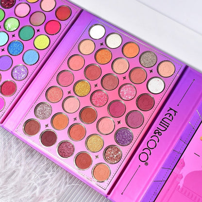 Paleta de Machiaj, KEVIN &amp; COCO, Girl Power, Fard de Pleoape, Iluminator, Blush Cremos, 117 culori, 19 x 14.8 x 3.4 cm