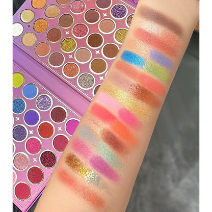 Paleta de Machiaj, KEVIN &amp; COCO, Girl Power, Fard de Pleoape, Iluminator, Blush Cremos, 117 culori, 19 x 14.8 x 3.4 cm