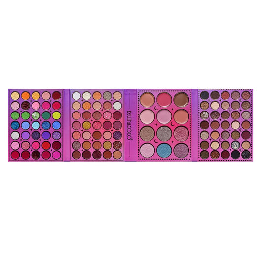 Paleta de Machiaj, KEVIN &amp; COCO, Girl Power, Fard de Pleoape, Iluminator, Blush Cremos, 117 culori, 19 x 14.8 x 3.4 cm
