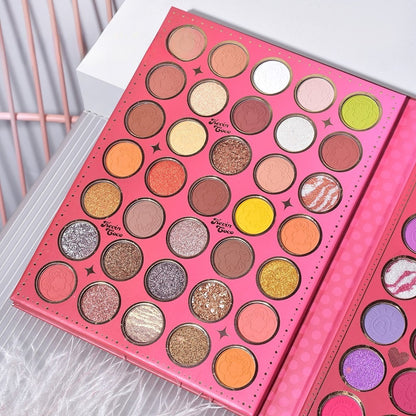 Paleta de Machiaj, KEVIN &amp; COCO, Good Luck, Fard de Pleoape, Iluminator, Blush Cremos, 117 culori, 19 x 14.8 x 3.4 cm