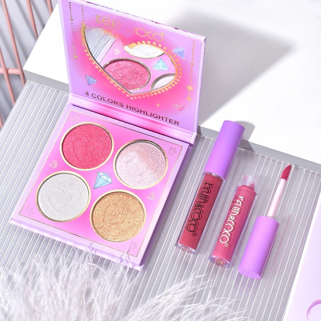 Set 4 Produse de Machiaj, KEVIN &amp; COCO, Vanilla Queen, 22 culori, 19.7 x 21.2 x 2.5 cm
