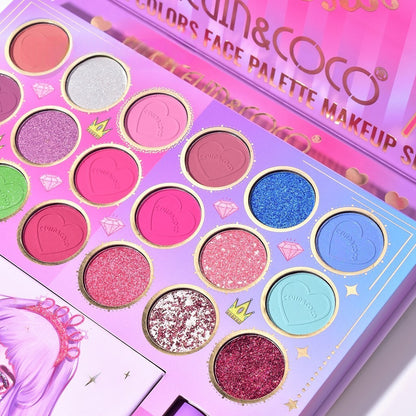 Set 4 Produse de Machiaj, KEVIN &amp; COCO, Vanilla Queen, 22 culori, 19.7 x 21.2 x 2.5 cm