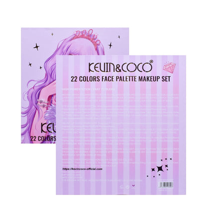 Set 4 Produse de Machiaj, KEVIN &amp; COCO, Vanilla Queen, 22 culori, 19.7 x 21.2 x 2.5 cm