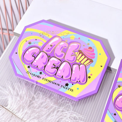 Paleta de Machiaj, KEVIN & COCO, Violet Ice Cream, Fard de Pleoape, 22 culori, 19 x 13.7 x 1.3 cm
