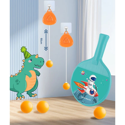 Set Palete de Tenis de Masă pentru Copii cu Design Animat - Include Accesoriu de Agățat și 2 Mingi