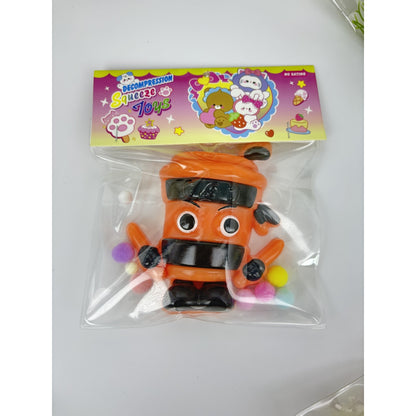 Jucarie Antistres Squishy, selexmo, Model Ninja, cu Revenire Lenta, din TPR, 12 x 11 x 3 cm, Multicolor
