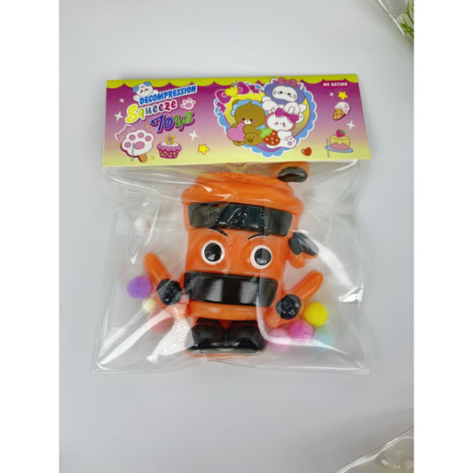 Jucarie Antistres Squishy, selexmo, Model Ninja, cu Revenire Lenta, din TPR, 12 x 11 x 3 cm, Multicolor