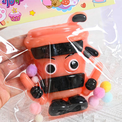 Jucarie Antistres Squishy, selexmo, Model Ninja, cu Revenire Lenta, din TPR, 12 x 11 x 3 cm, Multicolor