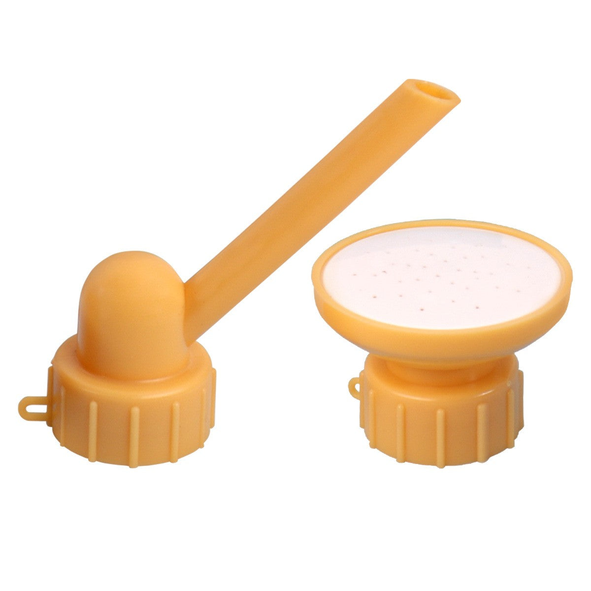 Set 2 capace de sticla pentru irigat florile selexmo, stropitoare si teava, practic si usor de utilizat, portabil, reutilizabil, 8 x 7.5 cm, galben