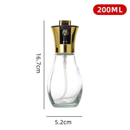 Sticla de ulei cu Pulverizator, selexmo, Sticla pentru Lichide de Bucatarie, Otet, Sos, 16.7 x 5.2 cm, Volum 200 ml, Gold