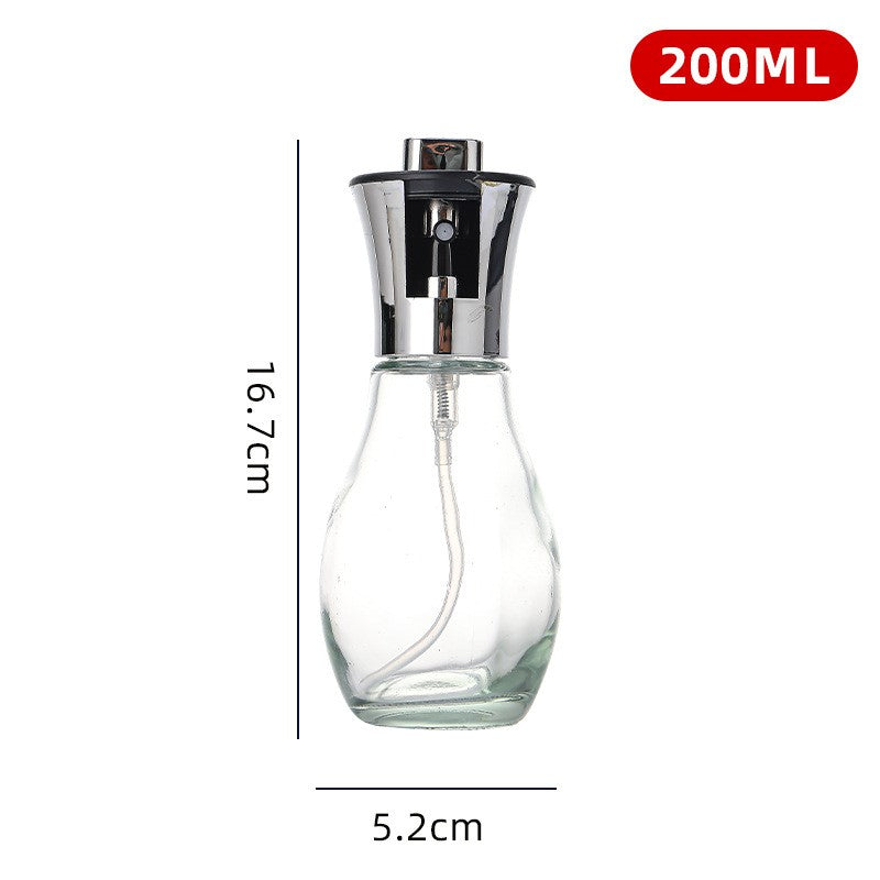 Sticla de ulei cu Pulverizator, selexmo, Sticla pentru Lichide de Bucatarie, Otet, Sos, 16.7 x 5.2 cm, Volum 200 ml, Silver
