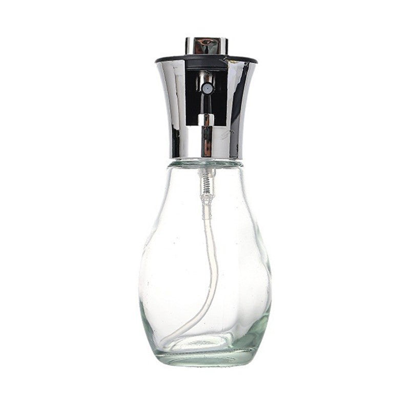 Sticla de ulei cu Pulverizator, selexmo, Sticla pentru Lichide de Bucatarie, Otet, Sos, 16.7 x 5.2 cm, Volum 200 ml, Silver