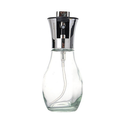 Sticla de ulei cu Pulverizator, selexmo, Sticla pentru Lichide de Bucatarie, Otet, Sos, 16.7 x 5.2 cm, Volum 200 ml, Silver