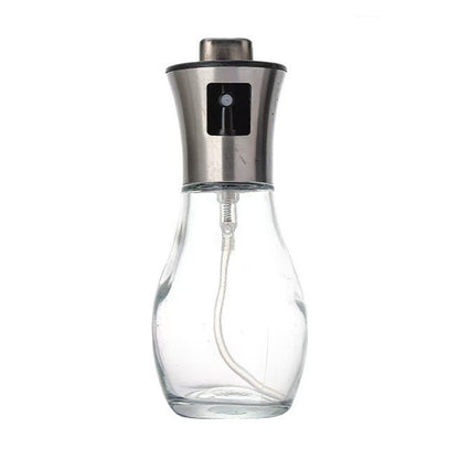 Sticla de ulei cu Pulverizator, selexmo, Sticla pentru Lichide de Bucatarie, Otet, Sos, 16.7 x 5.2 cm, Volum 200 ml, Gri