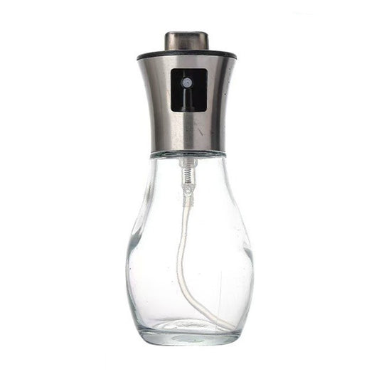 Sticla de ulei cu Pulverizator, selexmo, Sticla pentru Lichide de Bucatarie, Otet, Sos, 16.7 x 5.2 cm, Volum 200 ml, Gri
