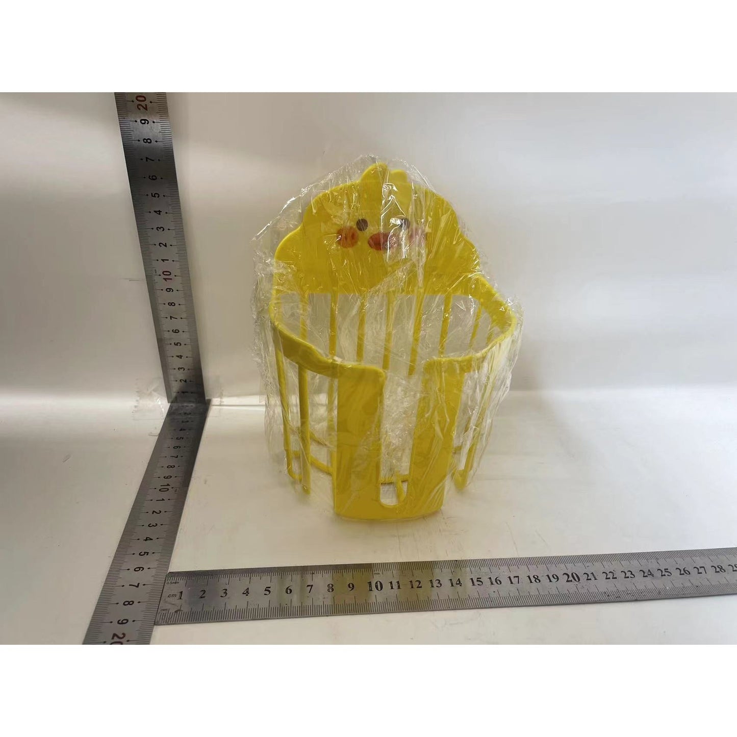 Suport pentru Hartie Igienica, selexmo, din Plastic PP, Montare pe Perete cu Adeziv, Model Ratusca, 17.5x13.5x12 cm, Galben