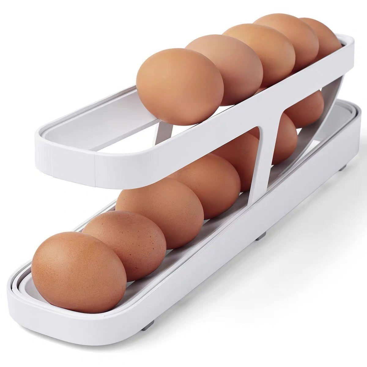 Dispenser oua automat pentru frigider  plastic, alb