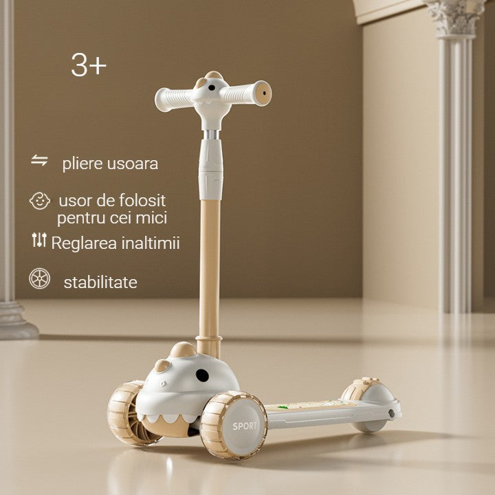 Trotineta Multifuncțională 6 în 1 - De la 10 Luni la 12 Ani, Control Parental, LED, Siguranță și Distracție!