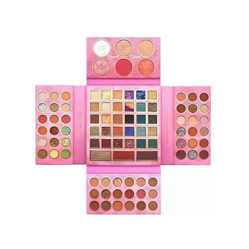 Trusa de machiaj, paleta de farduri , iluminator si blush  Kevin&Coco cu 93 de culori pigmentate, Flippy