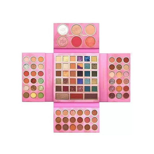 Trusa de machiaj, paleta de farduri , iluminator si blush  Kevin&Coco cu 93 de culori pigmentate, Flippy