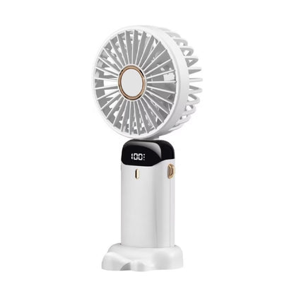 Ventilator Ultra Portabil cu Aromaterapie, 3 in 1, de Mana, de Birou, de Gat, 5 Trepte de Viteza, Incarcare USB, Autonomie 12h, Pliabil, cu Ecran LCD, Roz