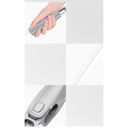 Set Mop Plat + Galeata, selexmo, cu Sistem de Stoargere, Lungime Telescopica 140 cm, Argintiu/Galben