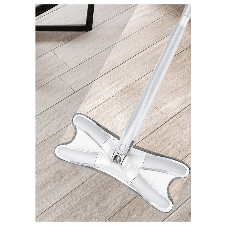 Set Mop Plat + Galeata, selexmo, cu Sistem de Stoargere, Lungime Telescopica 140 cm, Argintiu/Galben