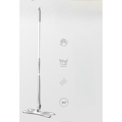 Set Mop Plat + Galeata, selexmo, cu Sistem de Stoargere, Lungime Telescopica 140 cm, Argintiu/Galben