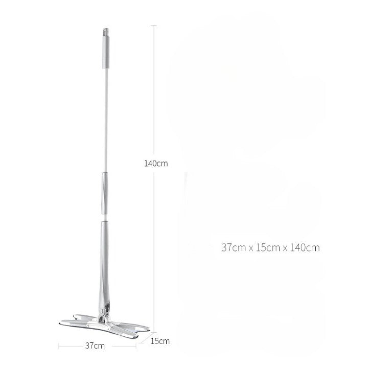 Set Mop Plat + Galeata, selexmo, cu Sistem de Stoargere, Lungime Telescopica 140 cm, Argintiu/Galben