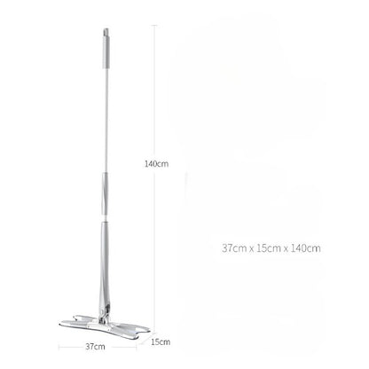 Set Mop Plat + Galeata, selexmo, cu Sistem de Stoargere, Lungime Telescopica 140 cm, Argintiu/Galben